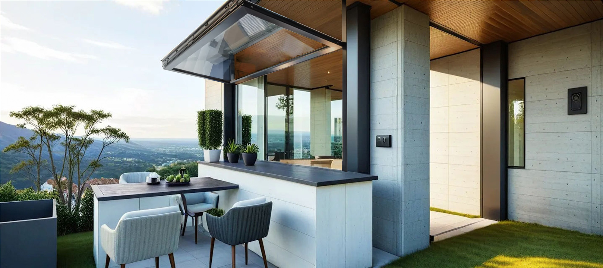 Horizontal Fold-Up Windows